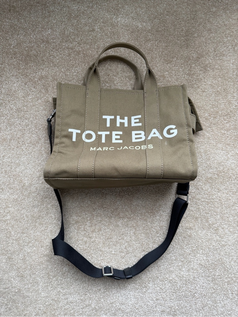 Marc Jacobs Olive Canvas 'The Tote Bag' with Black Strap